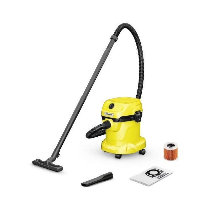 Aspirateur eau et poussiere KARCHER WD 2 Plus V-15/4/18 C - Cuve polypropylene 15 L - 1000W (Fonction soufflerie)