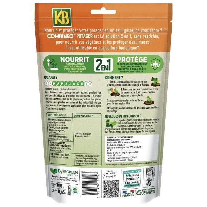 KB - Combinéo nourrit et protege potager 700g