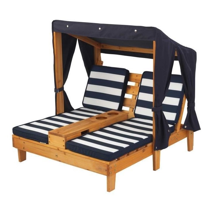 KIDKRAFT - Double chaise longue enfant en bois avec porte-gobelets - m