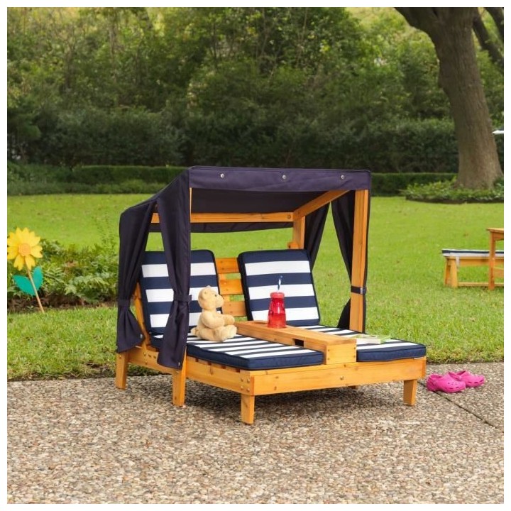 KIDKRAFT - Double chaise longue enfant en bois avec porte-gobelets - m