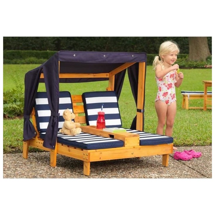 KIDKRAFT - Double chaise longue enfant en bois avec porte-gobelets - m