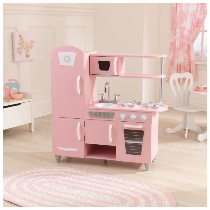 KIDKRAFT - Cuisine enfant 53347 + Accessoires - En bois - Rose Vintage