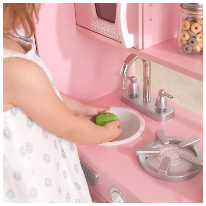 KIDKRAFT - Cuisine enfant 53347 + Accessoires - En bois - Rose Vintage