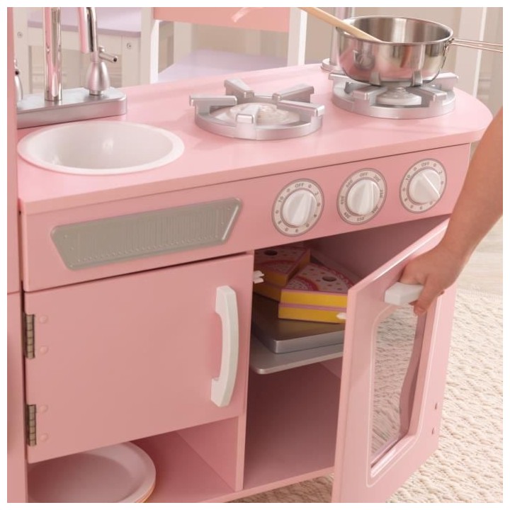 KIDKRAFT - Cuisine enfant 53347 + Accessoires - En bois - Rose Vintage