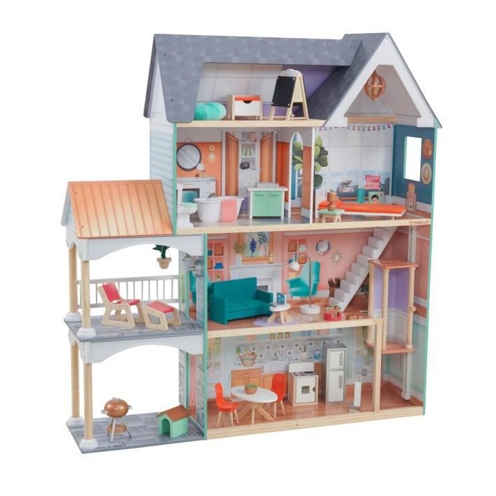 KidKraft - Maison de poupées en bois Dahlia - 65987 - 30 accessoires