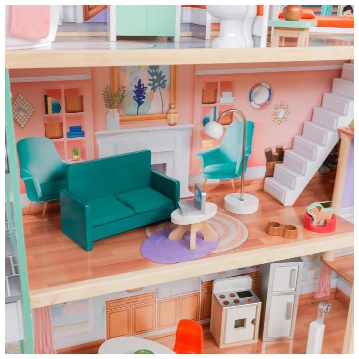 KidKraft - Maison de poupées en bois Dahlia - 65987 - 30 accessoires