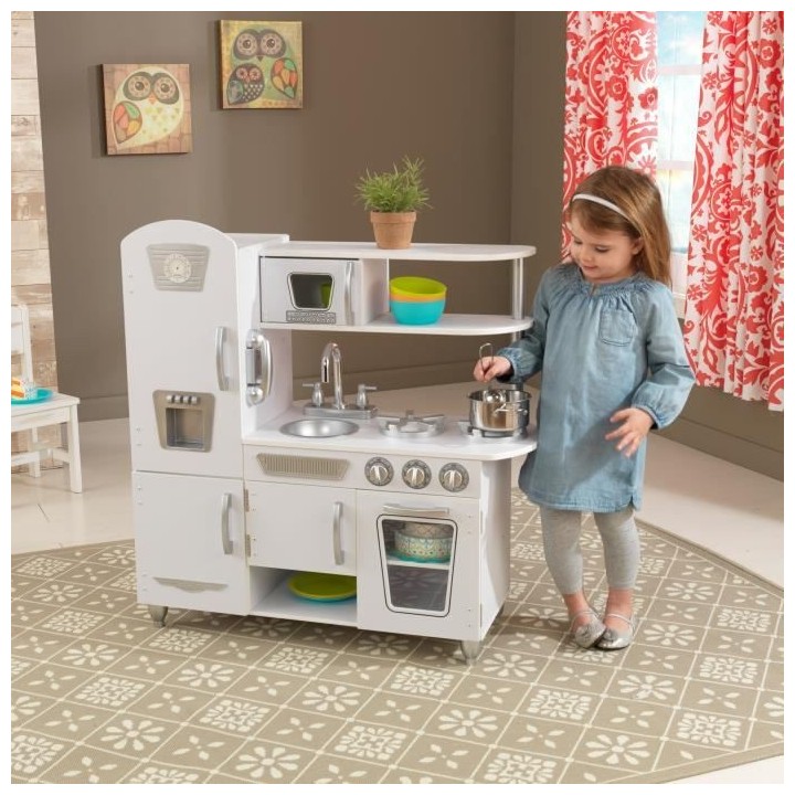 KIDKRAFT - Cuisine enfant en bois Vintage - Blanc