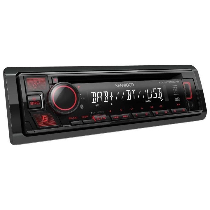 Autoradio CD - USB - Bluetooth - DAB+ - Eclairage rouge - JVC
