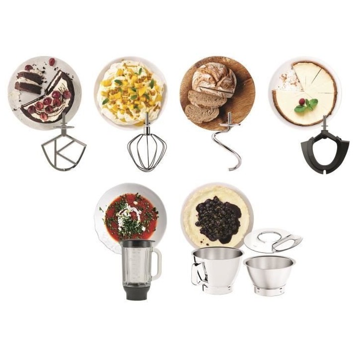 KENWOOD KVC85.124.SI - Robot pâtissier Titanium Chef Baker - 2 bols e