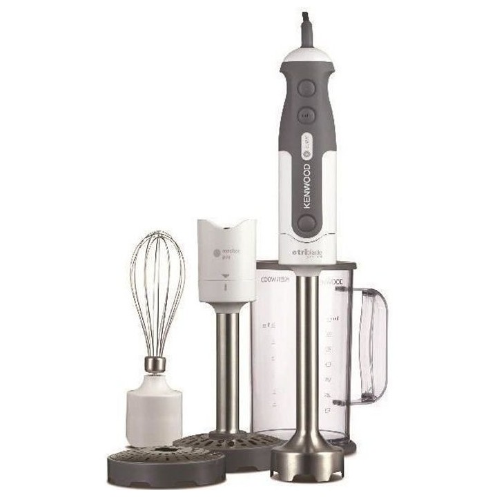 KENWOOD HDP401WH Mixeur plongeant Triblade - 800 W - Blanc/Gris