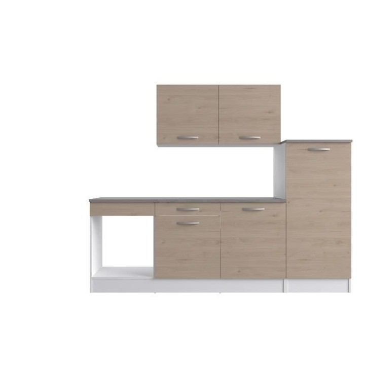 PARISOT Cuisine complete L 240 cm - Décor chene jackson - KEO