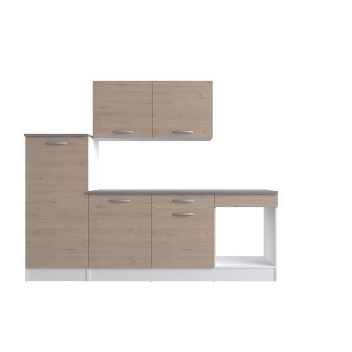 PARISOT Cuisine complete L 240 cm - Décor chene jackson - KEO