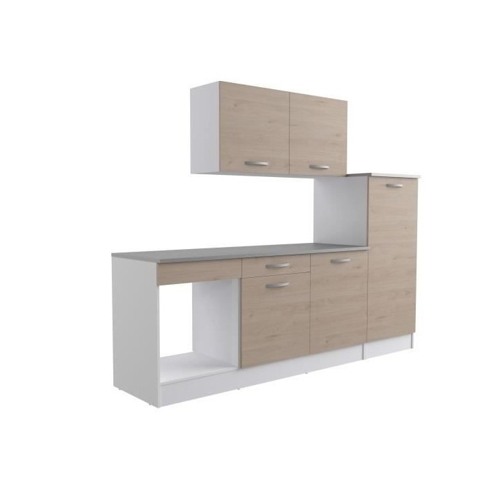 PARISOT Cuisine complete L 240 cm - Décor chene jackson - KEO