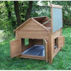 KERBL Abri bois pour poules et lapins - 105x100x108cm