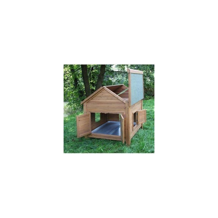 KERBL Abri bois pour poules et lapins - 105x100x108cm