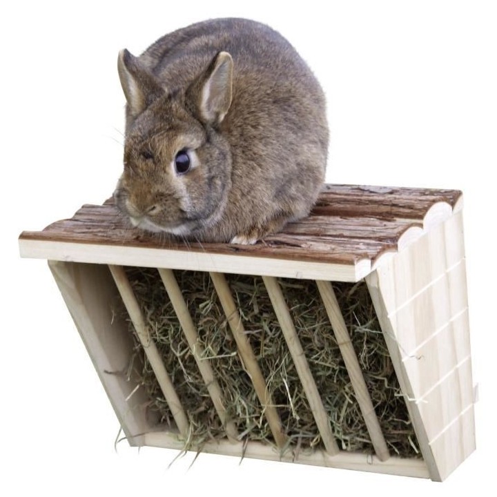 KERBL Râtelier a foin Nature XL - 28 x 20,5 x 22 cm - Pour rongeur