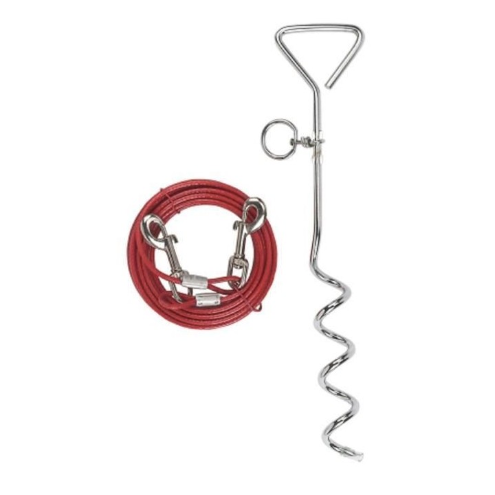 KERBL Laisse d'attache avec ancrage spirale pour chien