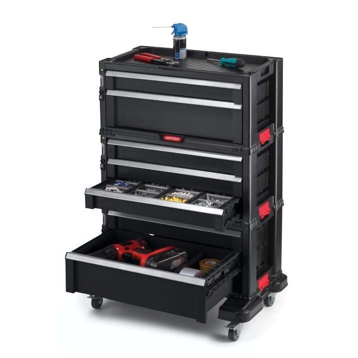 KETER Servante a outils 7 tiroirs - Modulable avec verouillage central