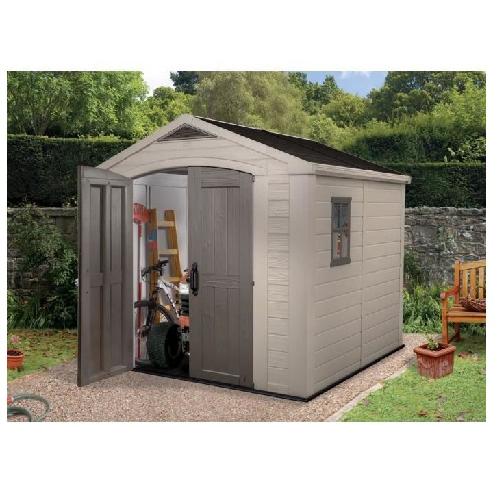 Abri de jardin en résine PVC KETER 6,6 m² - Aspect Bois