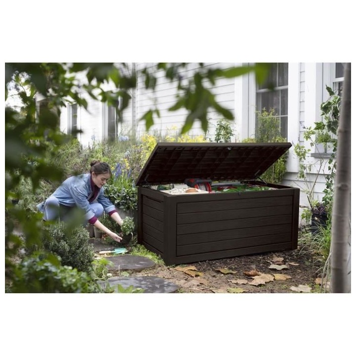 Coffre de jardin en résine NORTHWOOD Marron - 630 L
