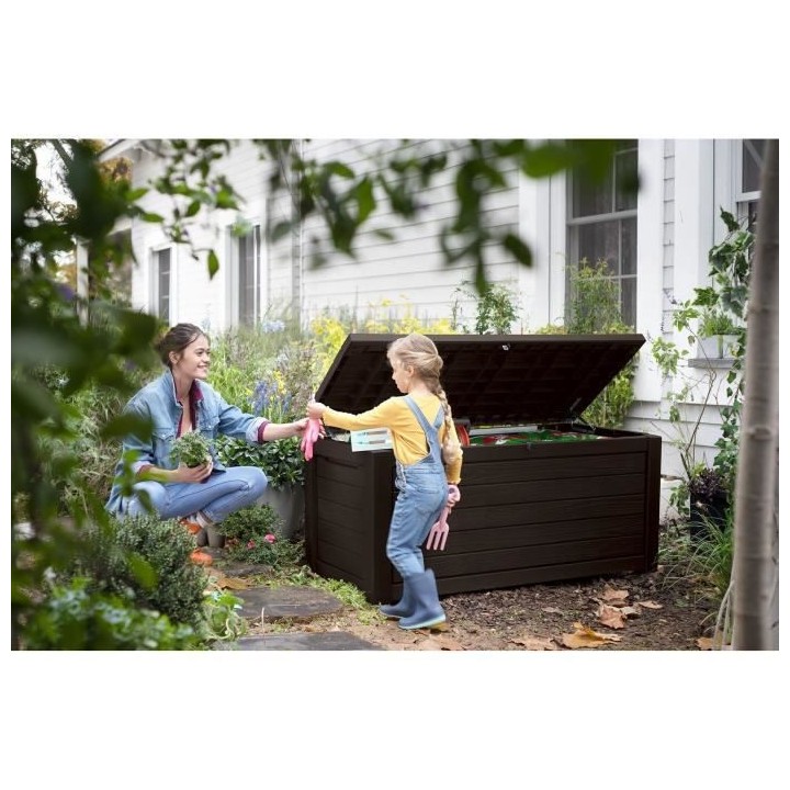 Coffre de jardin en résine NORTHWOOD Marron - 630 L