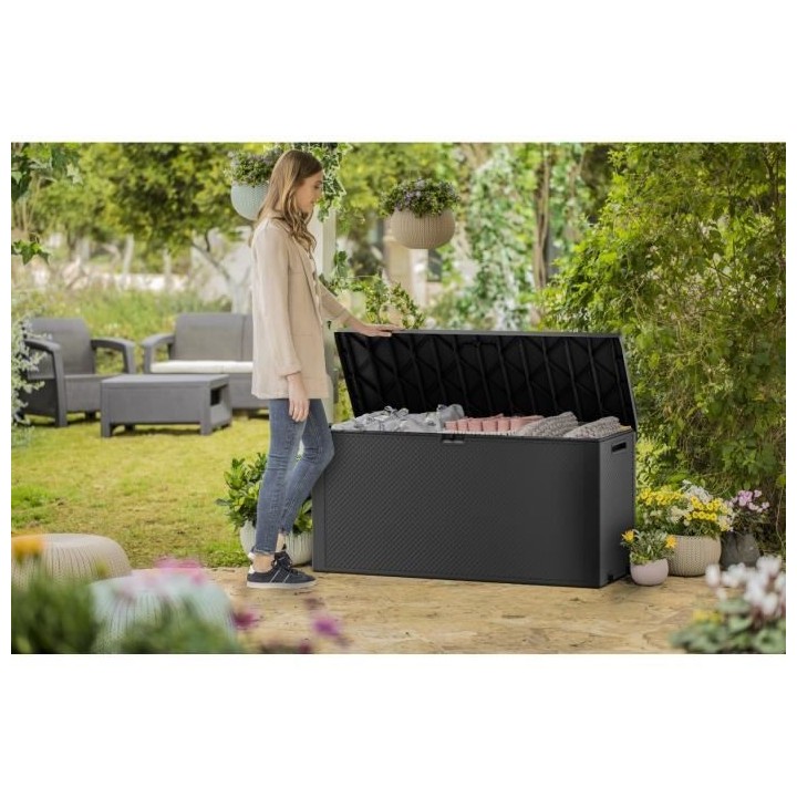KETER Coffre de jardin Emily 277L - Gris anthracite