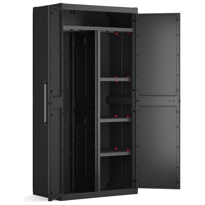 KETER Armoire de rangement DETROIT XL - 2 portes - 4 étageres dont 2