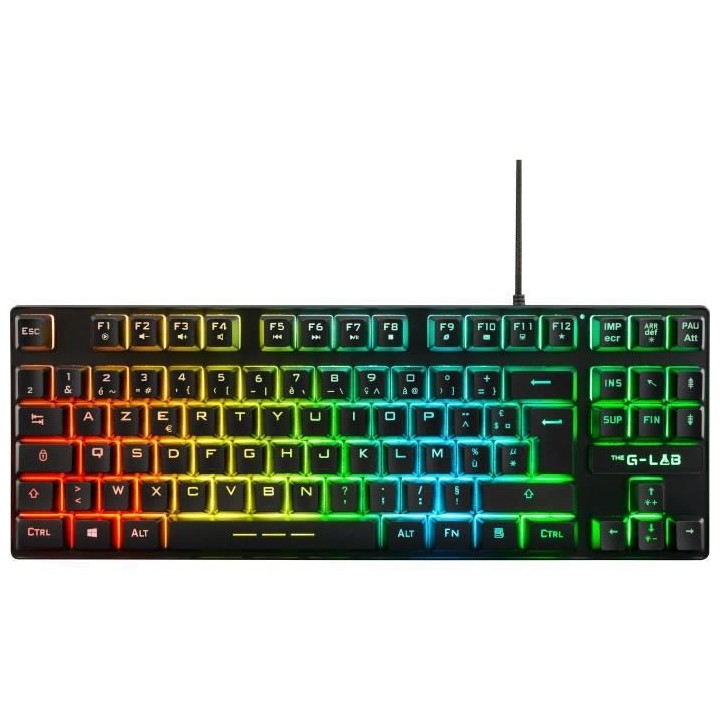 Clavier Gaming - AZERTY - THE G-LAB - Keyz CAESIUM-TKL - Sans Pavé Nu