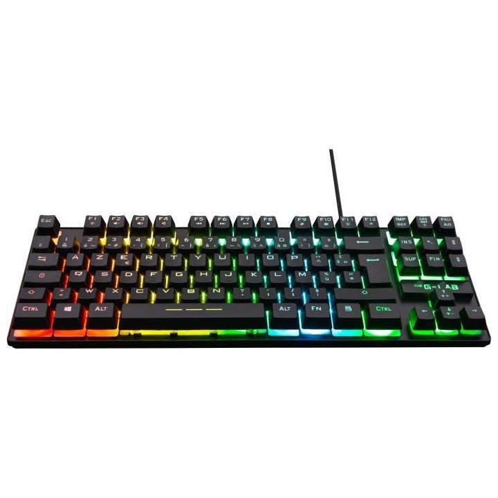 Clavier Gaming - AZERTY - THE G-LAB - Keyz CAESIUM-TKL - Sans Pavé Nu