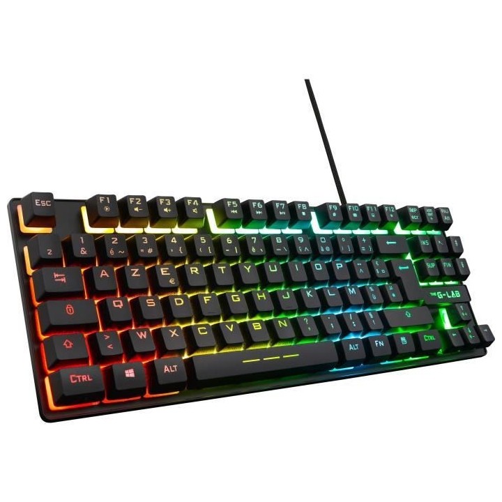 Clavier Gaming - AZERTY - THE G-LAB - Keyz CAESIUM-TKL - Sans Pavé Nu