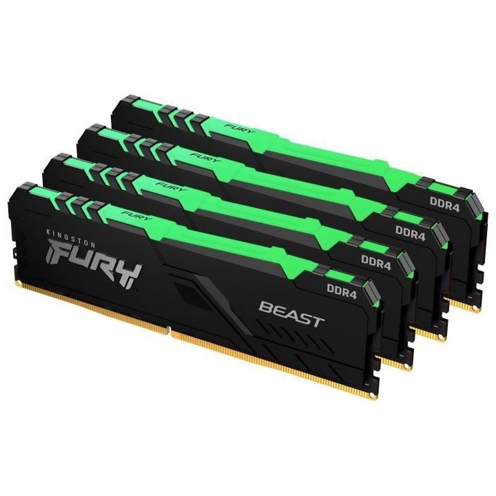 KINGSTON Fury Beast Mémoire RGB - 32 Go (4 x 8 Go) - DDR4 - 3600 MHz