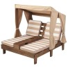 KidKraft Chaise longue double pour enfants Beige Bois 00534