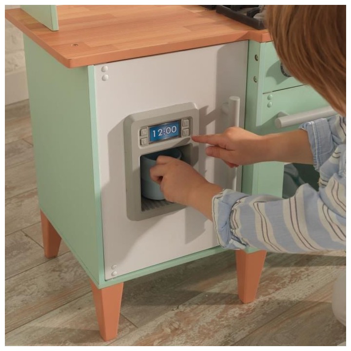 KIDKRAFT - Cuisine enfant Mid-Century - En bois - 83 cm - Vert/Blanc