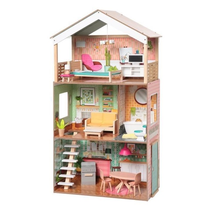 KIDKRAFT - Maison de poupées Dottie - En bois - Rose