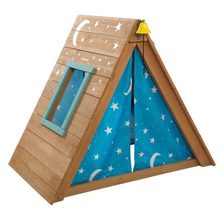 KIDKRAFT - Tipi cabane en bois enfant avec mur d'escalade