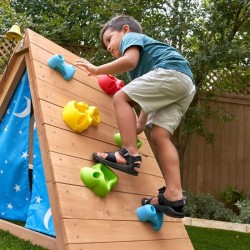 KIDKRAFT - Tipi cabane en bois enfant avec mur d'escalade