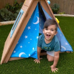 KIDKRAFT - Tipi cabane en bois enfant avec mur d'escalade