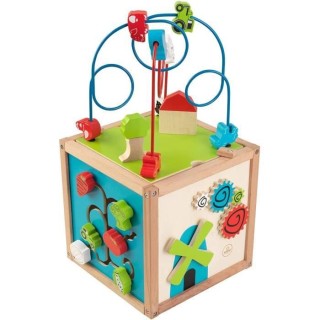 Cube d'éveil Labyrinthe en bois 27,2 x 26,7 x 46,9 cm