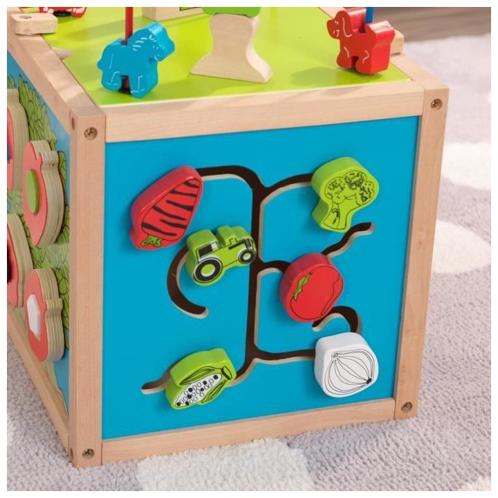 Cube d'éveil Labyrinthe en bois 27,2 x 26,7 x 46,9 cm