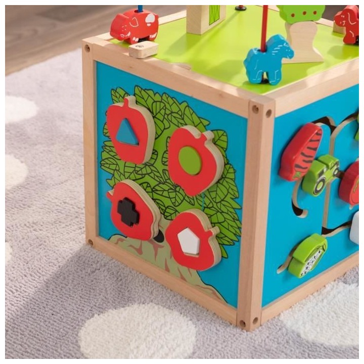 Cube d'éveil Labyrinthe en bois 27,2 x 26,7 x 46,9 cm