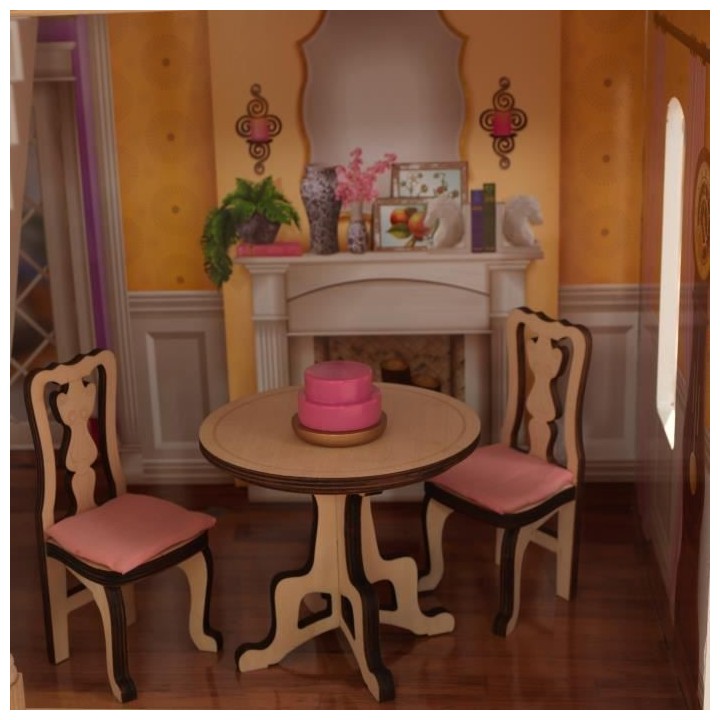 KIDKRAFT - Maison de Poupées en bois Charlotte avec EZ Kraft Assembly