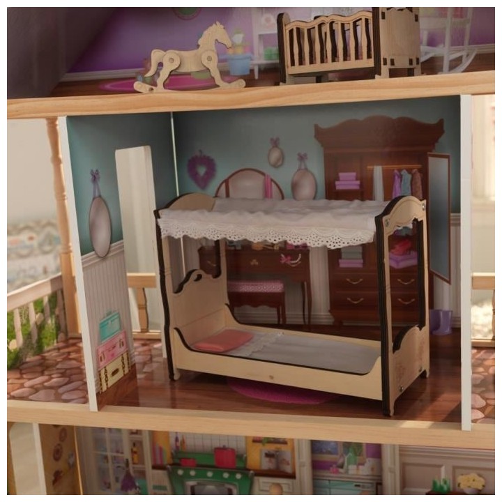 KIDKRAFT - Maison de Poupées en bois Charlotte avec EZ Kraft Assembly