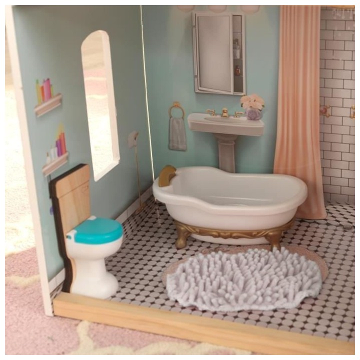 KIDKRAFT - Maison de Poupées en bois Charlotte avec EZ Kraft Assembly