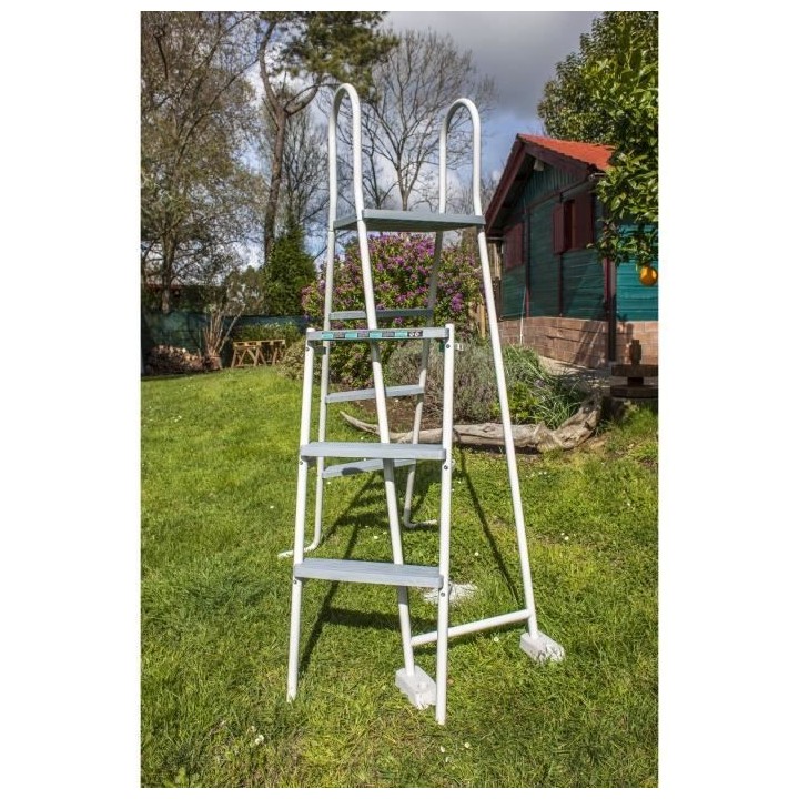 GRE - Kit Piscine hors sol acier grise anthracite ronde - Louco - Ø37