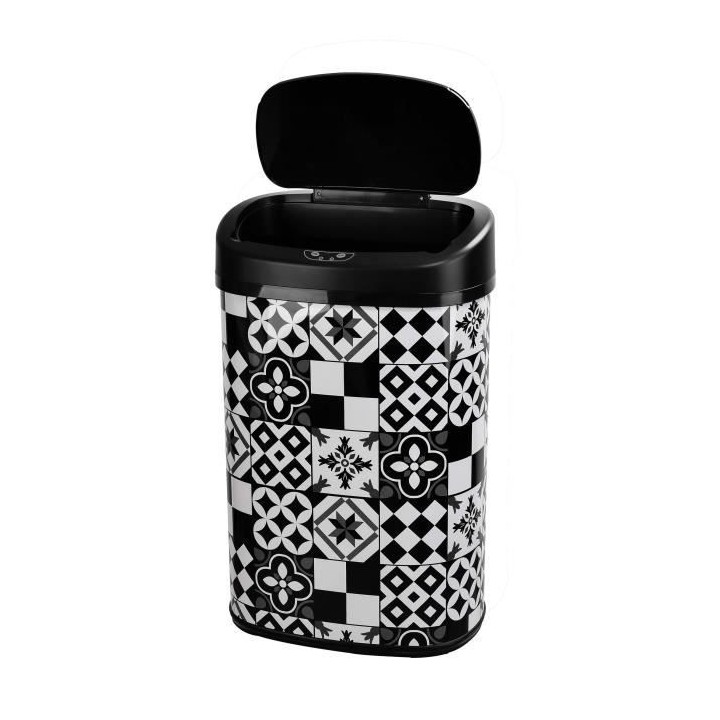 KITCHEN MOVE Poubelle de cuisine automatique 58 L - Inox - Motif carre