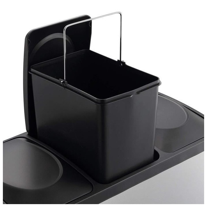 KITCHEN MOVE Zoe Poubelle tri sélectif a pédale - 45 L - Acier inoxy