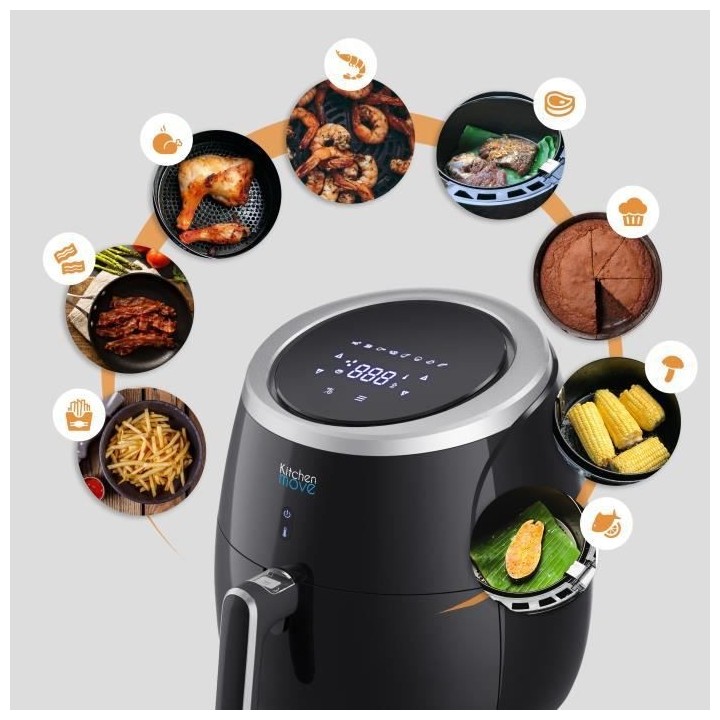 KITCHEN MOVE STORM - Friteuse électrique a air Chaud 6.4L - 2000W - C