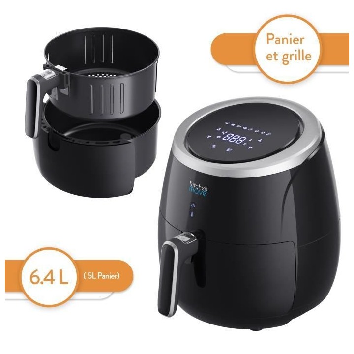 KITCHEN MOVE STORM - Friteuse électrique a air Chaud 6.4L - 2000W - C