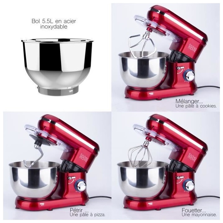 Kitchen Move - Robot patissier multifonction BAT-1519 - 1500W - Bol 5.