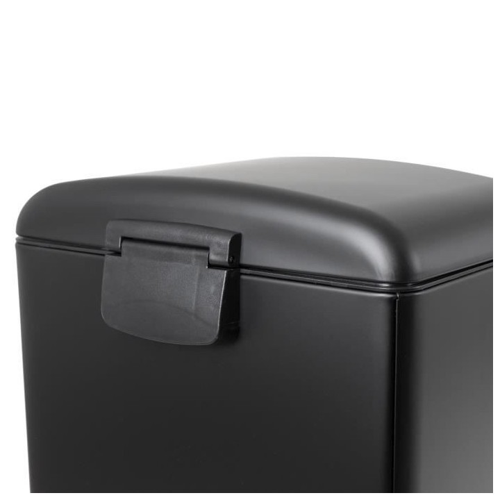 KITCHEN MOVE Poubelle de cuisine a pédale - Acier Noir mat - 40L GREE